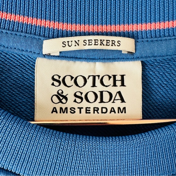 Scotch & Soda Raglan Blue Print Regular Fit Sweatshirt Top - Picture 14 of 15